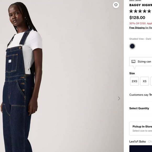 Off-White Levis Overalls - Picture 1 of 5